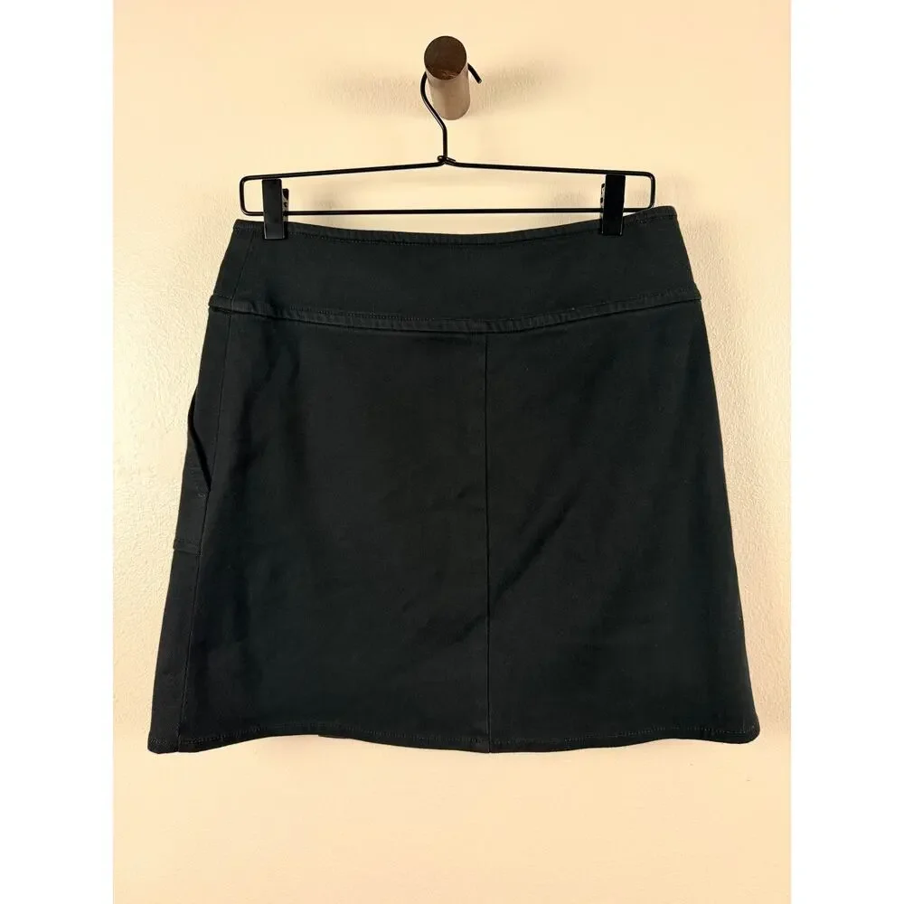 Ralph Lauren Utility Cargo Skirt Womens 6 Black Cotton Buckle Pocket Mini Y2K